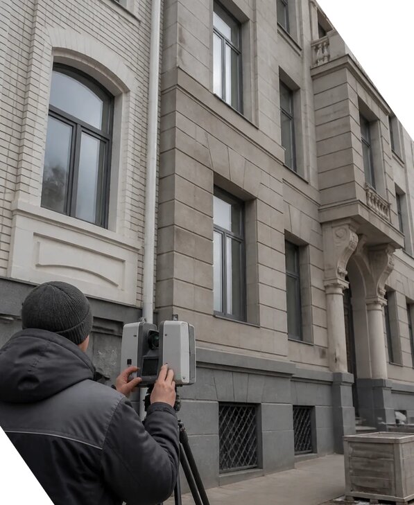 Лазерное сканирование фасадов зданий для обследования в Верхней Пышме